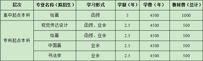 鲁迅美术学院2020年成人高考招生简章