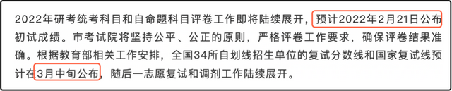 2022考研分数线公布时间 22考研成绩查询